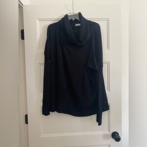 Free People Black Cowl Neck Oversized Sweater - Size S